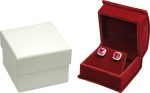 Navy Blue Color Luxury Velvet Multiple Use Earring Necklace Pendant Jewelry Gift Box for Wedding, Birthday, Valentine' Day, Mother's Day, Christmas...Comes with an Extra Individual White Packer Box Size 2.15〞(W)*2.15〞(D)*1.65〞(H)( Jewelry not included)